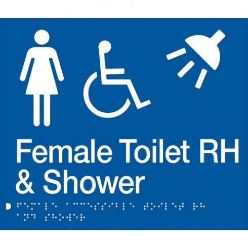 BEST BUY FDTSRH Female Accessible Toilet Right Hand and Shower Sign Braille