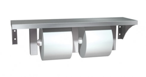 JD MACDONALD 10-0697-GAL Double Toilet Roll Holder with Shelf