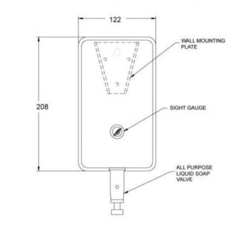 JD MACDONALD 10-0346 Liquid Soap Dispenser 1.8L Vertical Valve