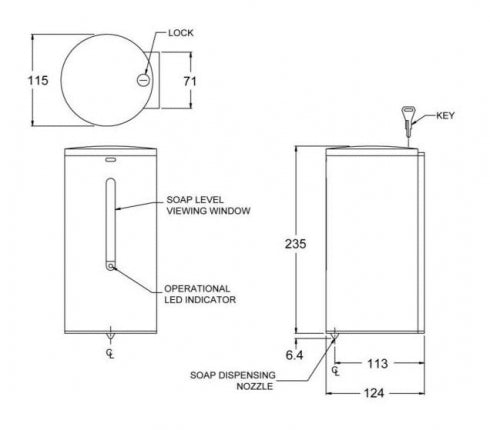 JD MACDONALD 10-0360 Soap Dispenser 1L Automatic Sensor