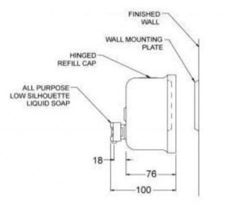 JD MACDONALD 10-0345 Liquid Soap Dispenser 1.18L Horizontal