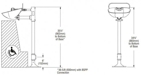 Bradley Halo Pedestal Eyewash Station