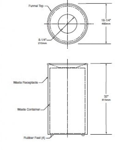 BOBRICK B2400 Waste Bin 125L Free Standing