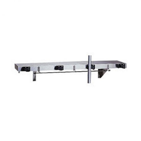 BOBRICK B224 Shelf with 4 Mop Broom Holders 3 Rag Hooks