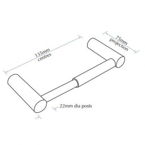 Bradley Regent R008-MB Single Toilet Roll Holder