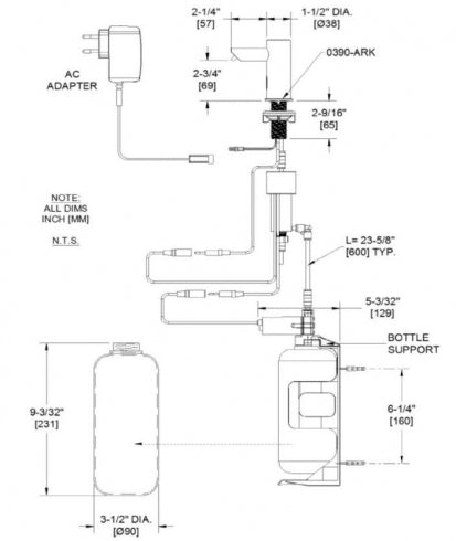 JD MACDONALD EZFill 0394 Individual Foam Soap Dispenser Bottle Plug In 1L