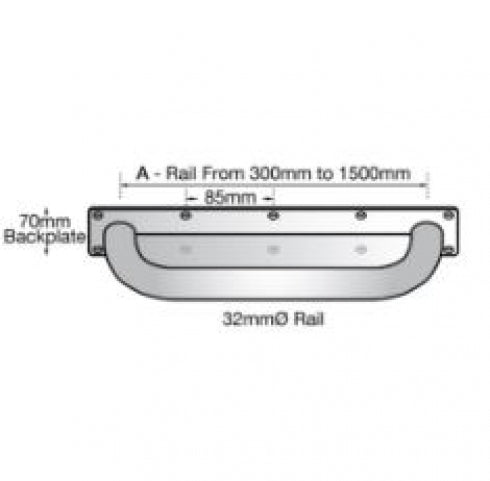 Metlam Anti-Ligature Straight Grab Rail