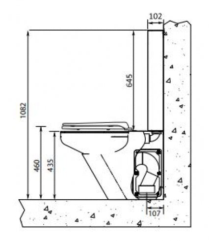 RBA Ambulant RBA8847-156 Toilet Suite with Seat Front Fixed