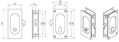 Madinoz Flush CSL29 Cavity Sliding Lock Rectangular Privacy