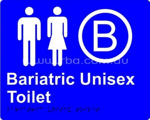RBA Budget Braille Sign RB4330 Bariatric Unisex Toilet