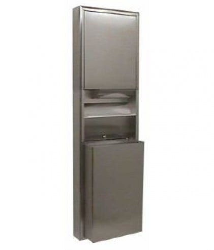 Bobrick Classic B3949 Combo 2in1 Paper Towel Dispenser and Waste Bin 45L
