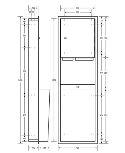 Metlam 2-In-1 Combo Unit with Paper Towel Dispenser and Waste Bin 49L