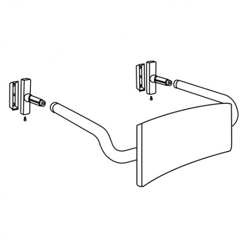 Metlam Antimicrobial ANMB Backrest Curved Vandal Proof