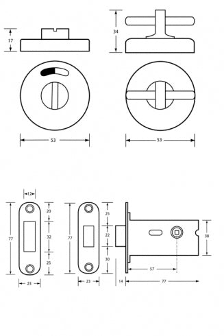 Metlam Hardware 400A Morticed Lock and Indicator Set Concealed Fix