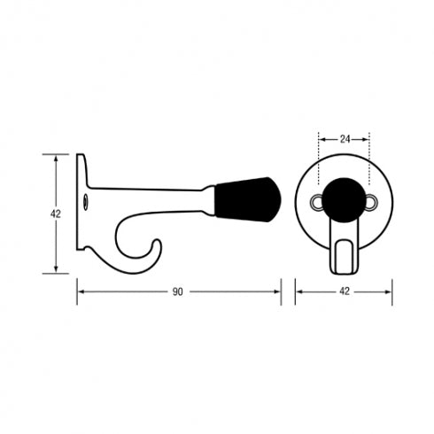 Metlam ML102 Dual Coat Hook with Rubber Bumper