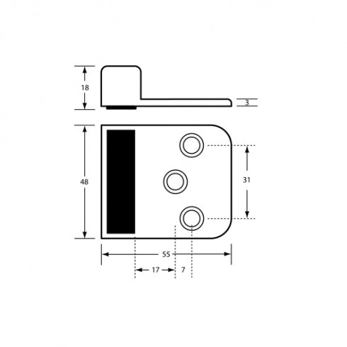Metlam Antimicrobial ANMB Door Bumper Concealed Fix