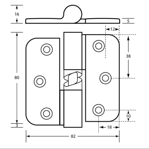 Metlam Antimicrobial ANMB Gravity Hinge Concealed Fix