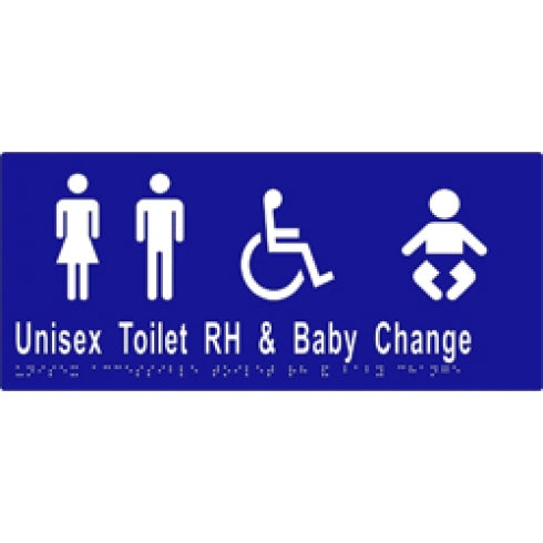 Metlam ML16286 Braille Sign Unisex Accessible Toilets RH and Baby Change