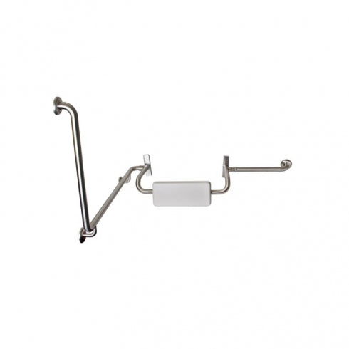 Metlam Disabled Toilet Grab Rail Set with Padded Backrest 90 Degree