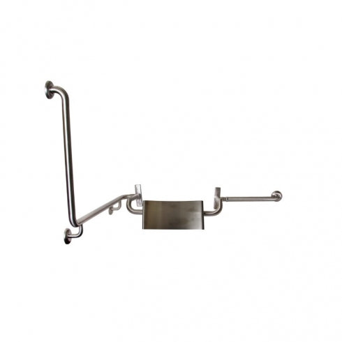 Metlam Disabled Toilet Grab Rail Set with No Pad Backrest 90 Degree