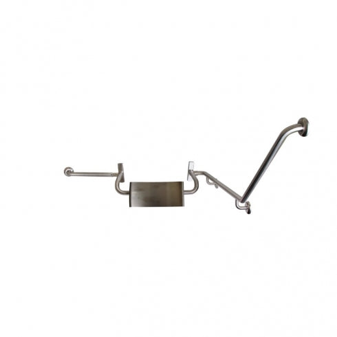 Metlam Disabled Toilet Grab Rail Set with no Pad Backrest 40 Degree
