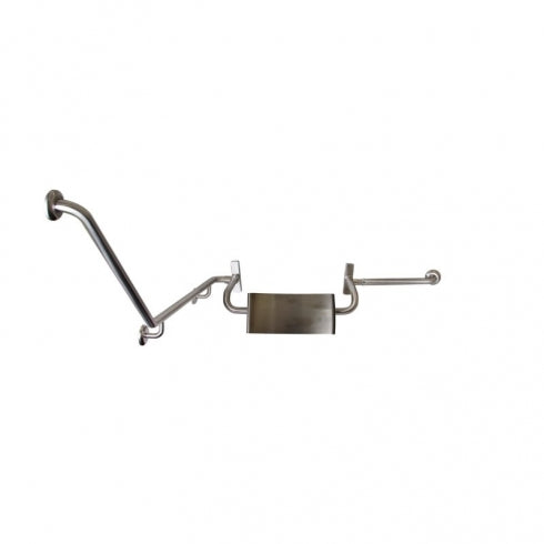 Metlam Disabled Toilet Grab Rail Set with no Pad Backrest 40 Degree