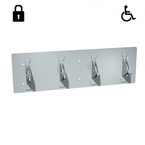 JD MACDONALD Security 10-127 Clothes or Towel Hook Strip 4 Hooks