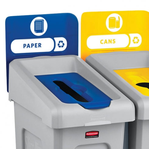 Rubbermaid Slim Jim Recycling Station 2007890 Paper Lid Insert Hinged