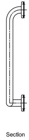 RBA Ambulant RBA4040 Toilet Grab Rail 40 Degree 700 x 450mm