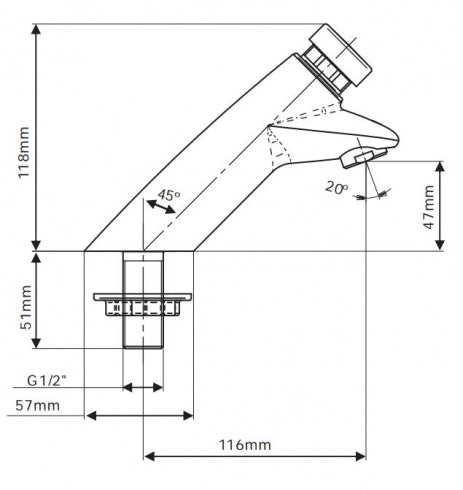 RBA Inox RBA1083 Tap Self Closing 6 Star