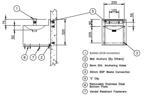 RBA 8901-102 Wall Mounted Water Drinking Fountain