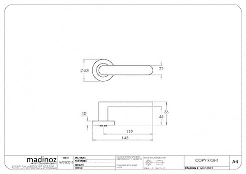 Madinoz Vision 888-9 Leverset Round Rose Pair