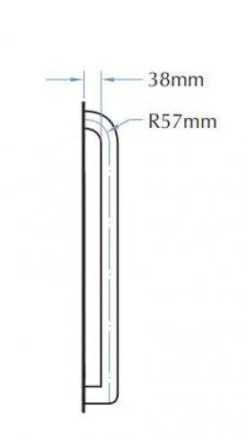 Bradley Security SA72BP Toilet Grab Rail 90 Degree Left Hand Anti-Ligature