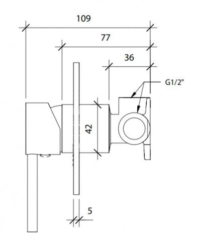 RBA Aska Shower Mixer Round Plate