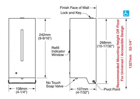 BOBRICK B2013 Automatic Foam Soap Dispenser