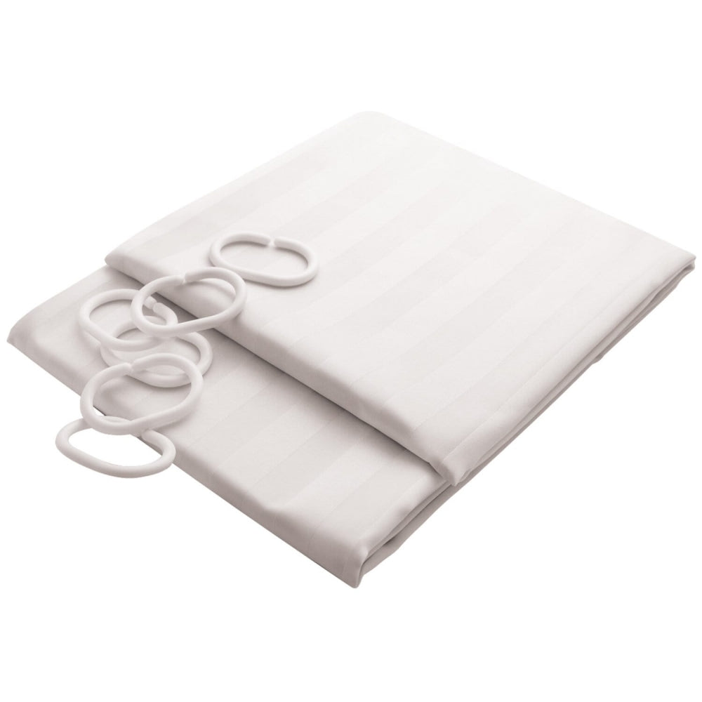 Bradley 9537-W Shower Curtain with Hooks