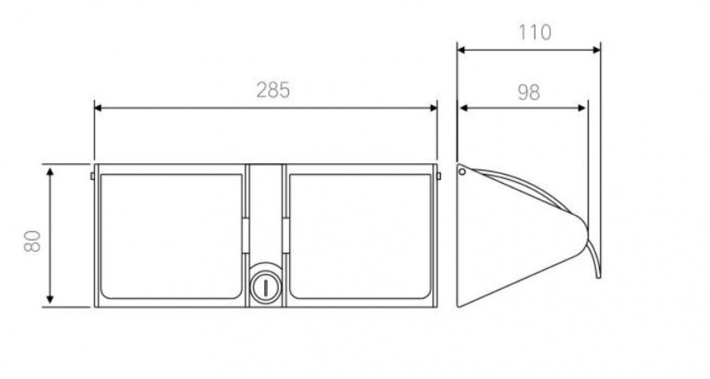 Metlam ML271 Double Toilet Roll Holder Lockable and Hooded