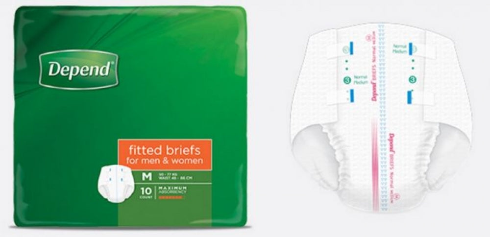 Depend Normal Briefs Unisex M