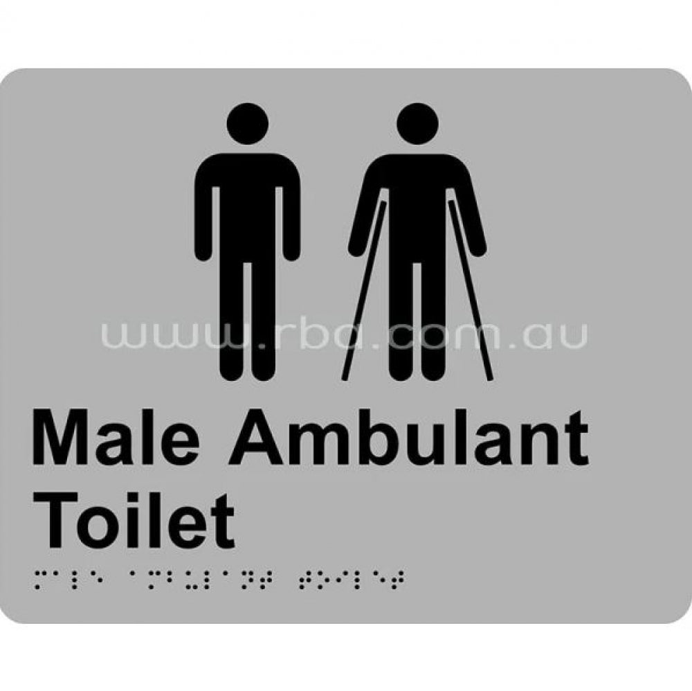 RBA Stainless Braille Sign RBA4330 Male Ambulant Toilet