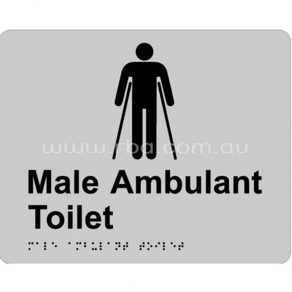 RBA Stainless Braille Sign RBA4330 Male Ambulant Toilet