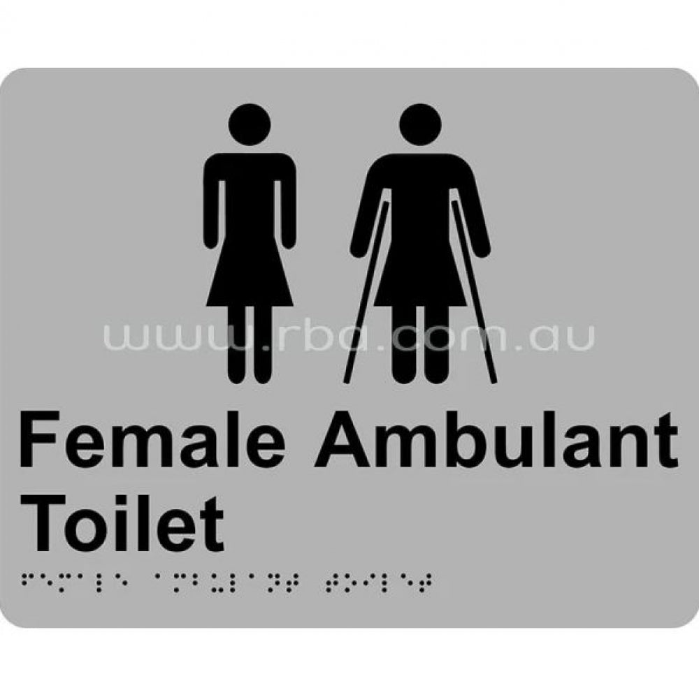 RBA Stainless Braille Sign RBA4330 Female Ambulant Toilet
