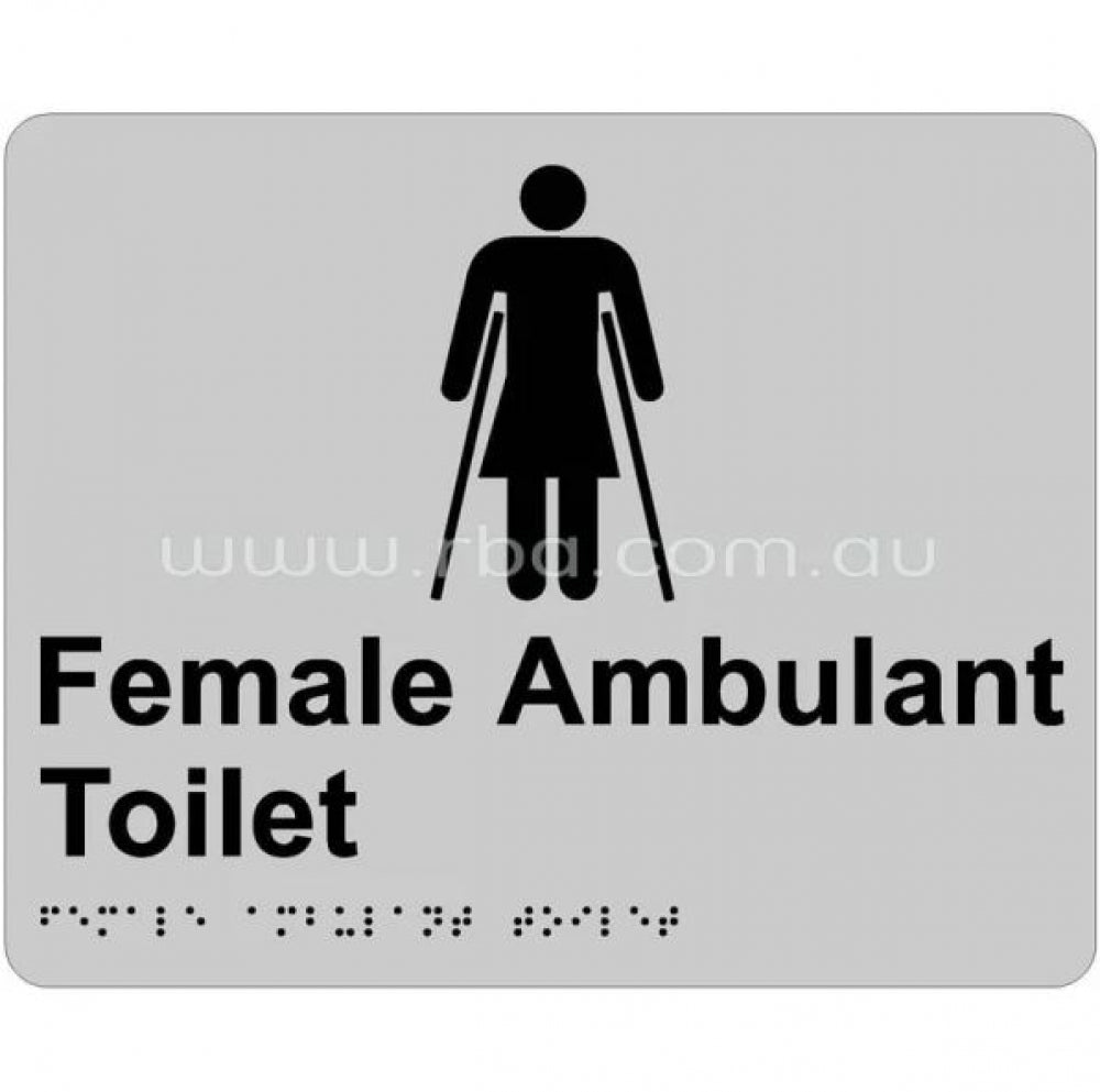 RBA Stainless Braille Sign RBA4330 Female Ambulant Toilet