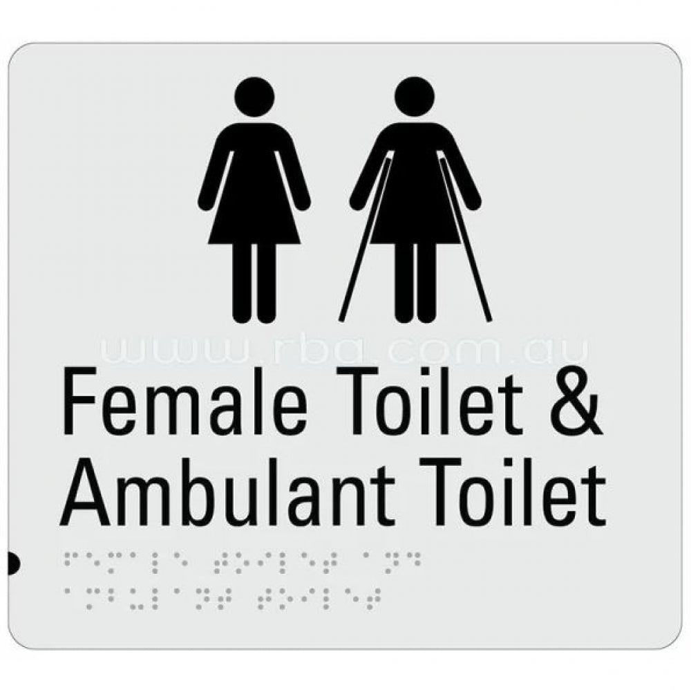 RBA Budget Braille Sign RBA4330-830 Female Toilet and Female Ambulant Toilet