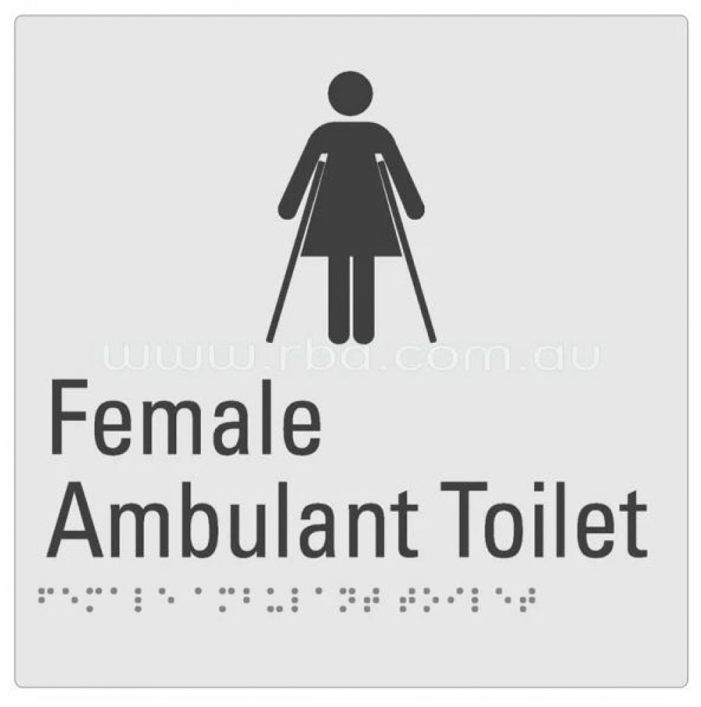 RBA Budget Braille Sign RBA4330-823 Female Ambulant Toilet