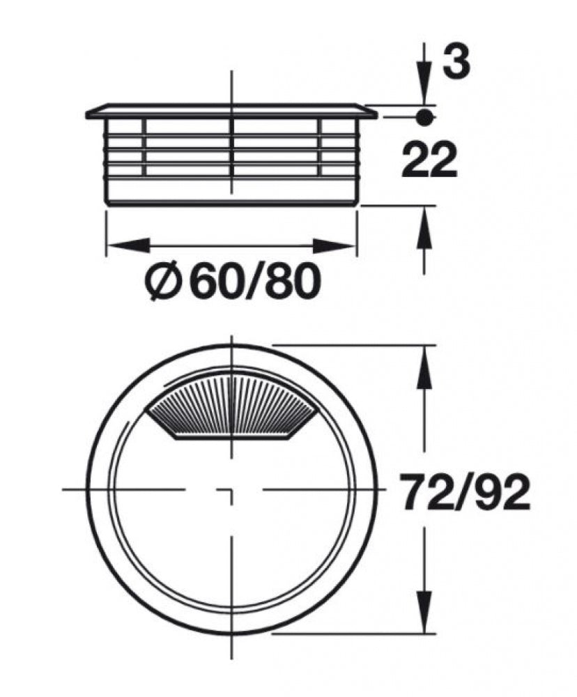 Hafele Cable Outlet Flexi Brush Seal