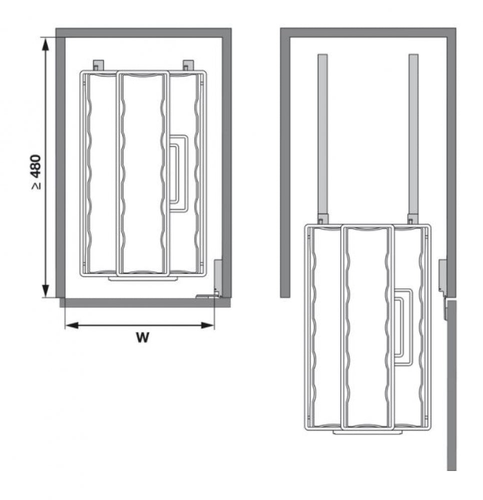 Hafele Kessebohmer Portero Cleaning Pull-Out Storage Medium