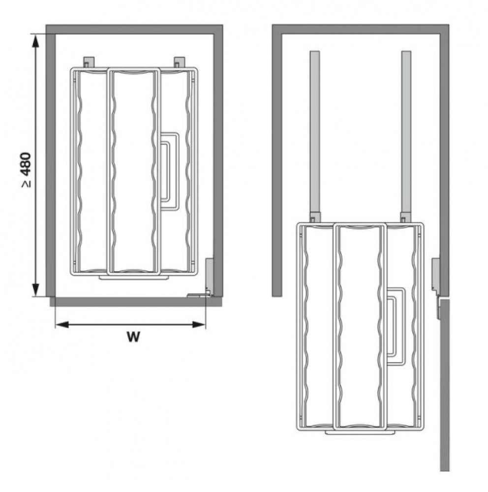 Hafele Kessebohmer Portero Cleaning Pull-Out Storage Large