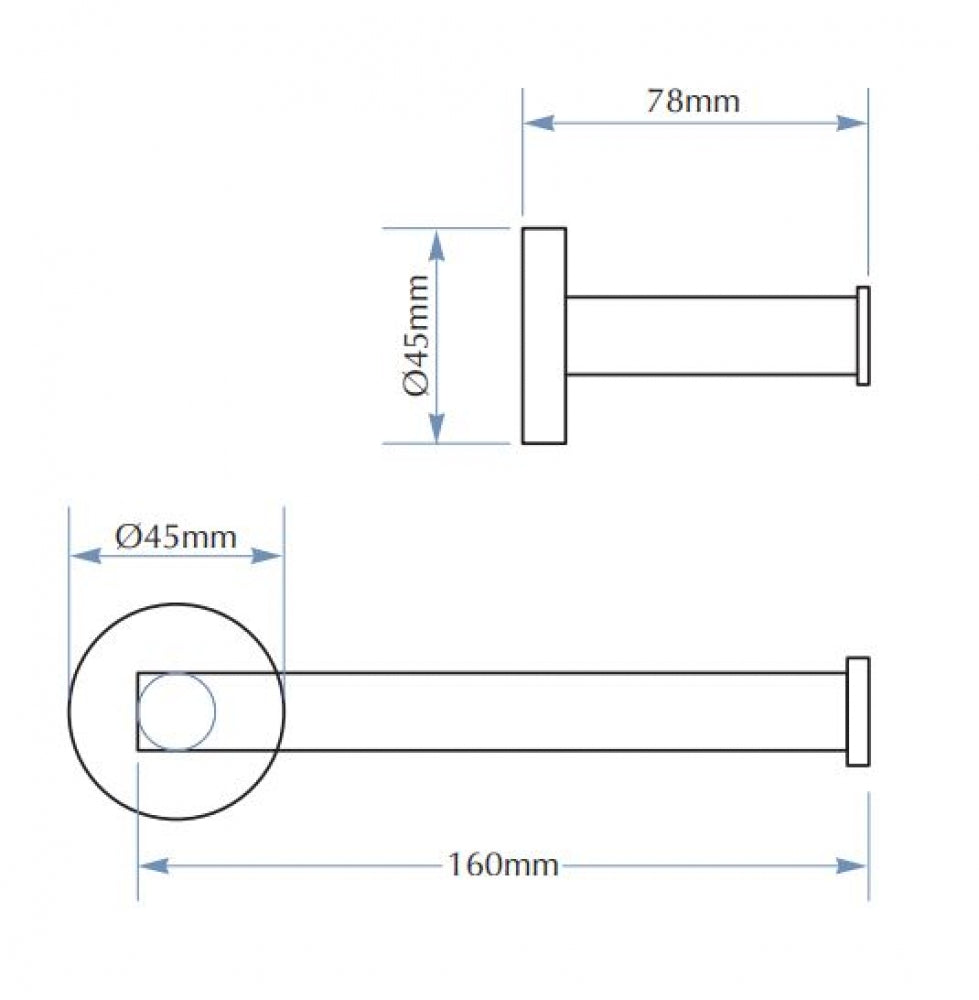 Bradley Tresor TS0082-MB Single Toilet Roll Holder