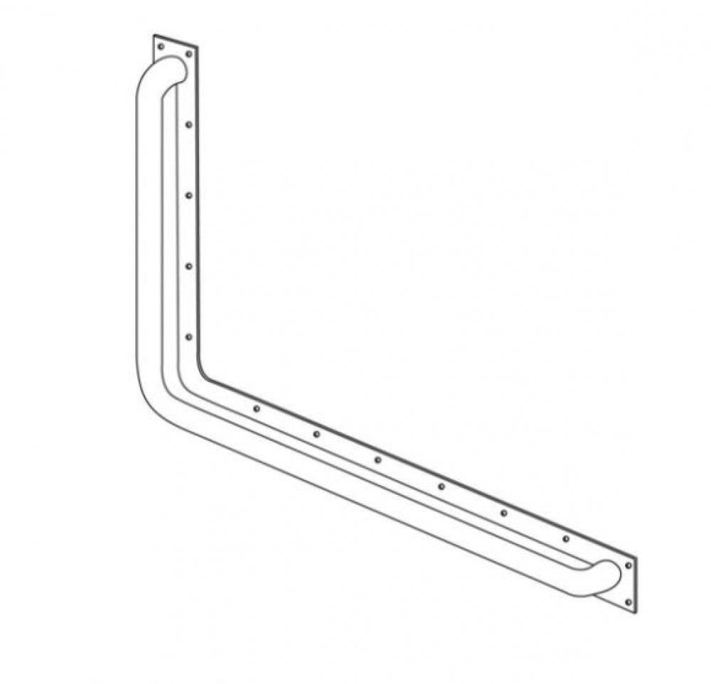Bradley Security SA72BP Toilet Grab Rail 90 Degree Left Hand Anti-Ligature