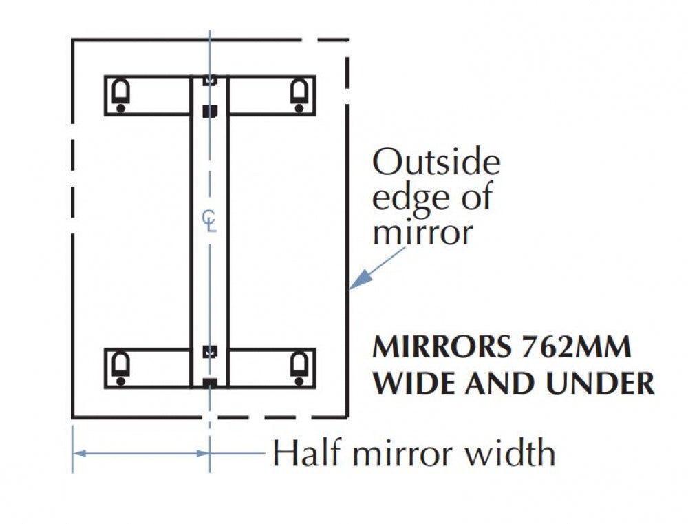 Bradley 782 Glass Mirror with Black Frame